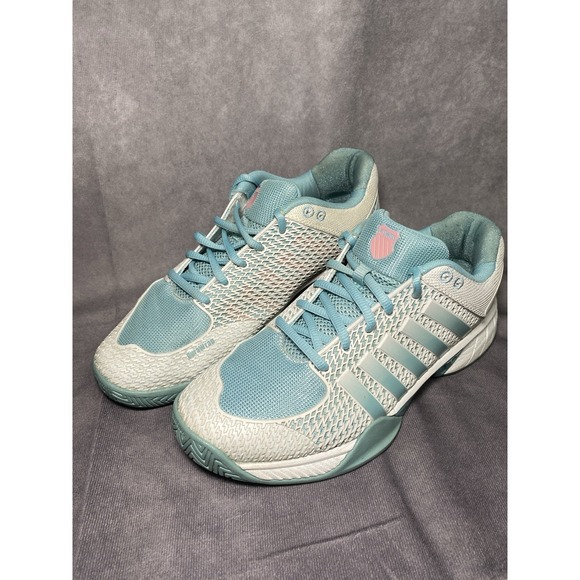 K-Swiss Shoes - K-Swiss Pickleball Shoes White Teal Light Blue Lightweight Cushion Sneaker Sz 9